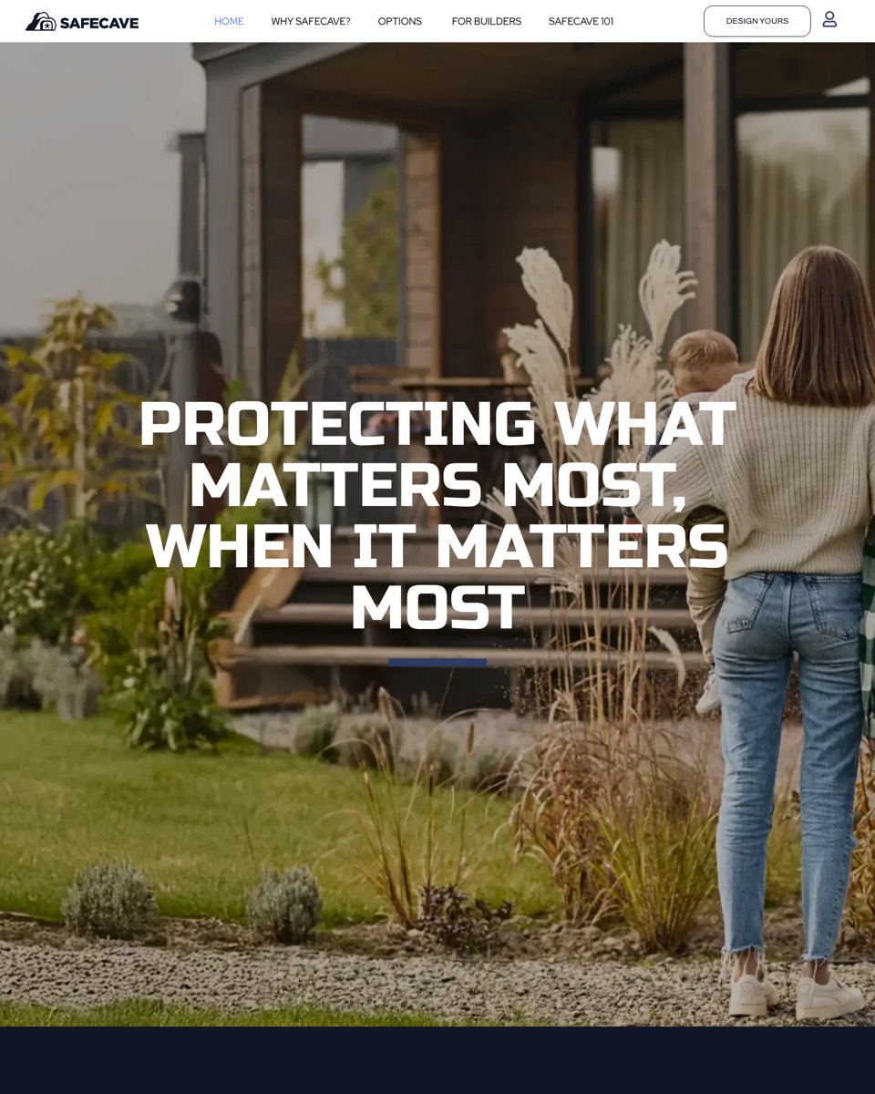 SafeCave homepage: Protecting what matters most, when it matters most